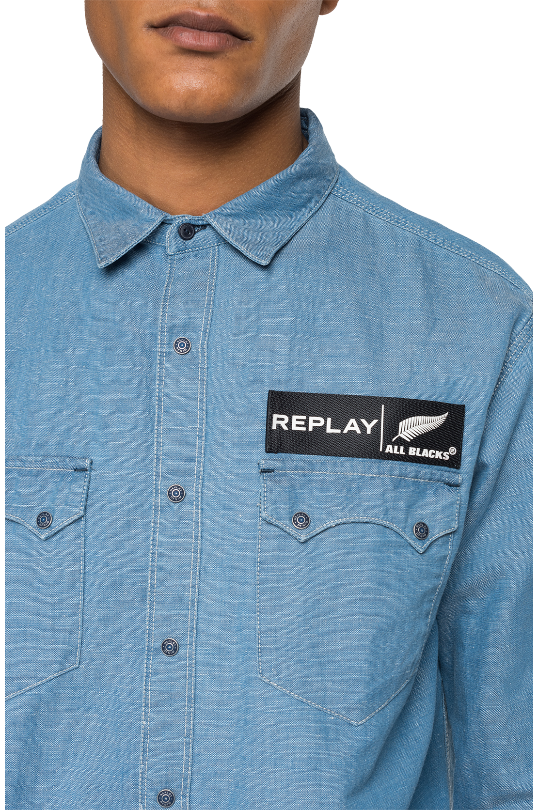 ALL BLACKS &times; REPLAY デニムシャツ 詳細画像
